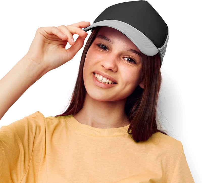 DALIX Two Tone Trucker Hat Summer Mesh Cap with Adjustable Snapback Strap - Image 4